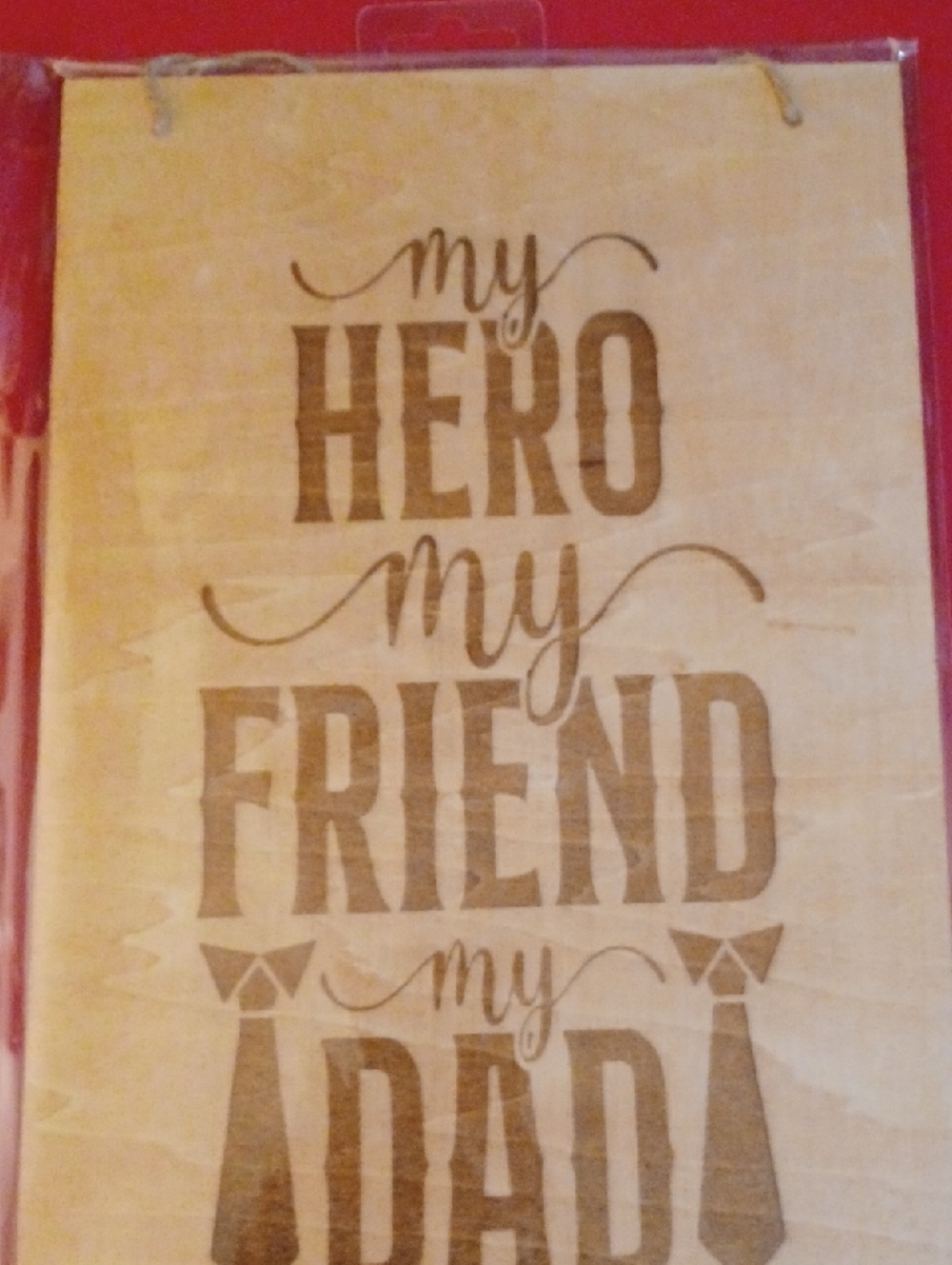 8x10 My Hero My Friend My Dad Wooden Wall Sign - Natural Brown